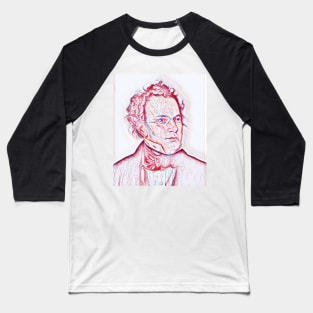 Franz Schubert Portrait | Franz Schubert Artwork | Line Art Baseball T-Shirt